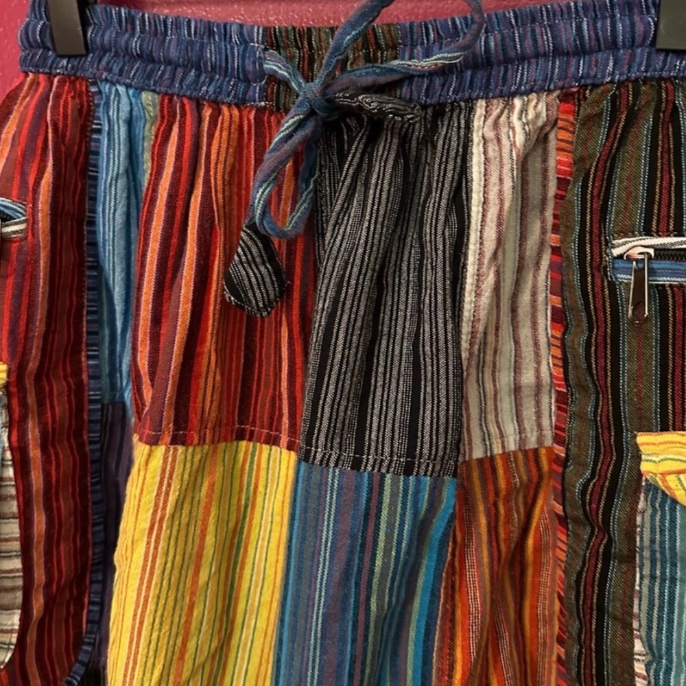 Boho Multicolor Patchwork Pants - image 4